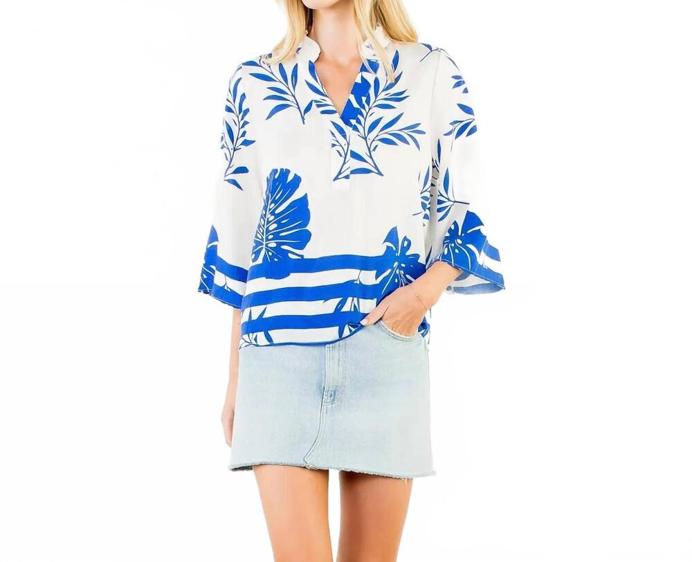 NEW THML palms blouse in blue